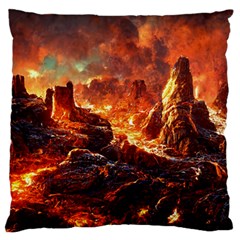 Nature Wallpaper Vulcanic Landscape Standard Premium Plush Fleece Cushion Case (two Sides)