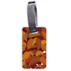 Watercolor Leaves Leaf Orange Luggage Tag (one Side) by Bakwanart