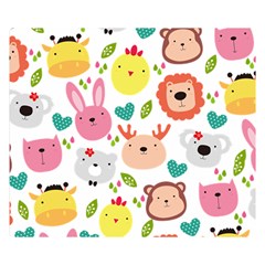 Cute Animals Cartoon Seamless Background Two Sides Premium Plush Fleece Blanket (small) by Bakwanart