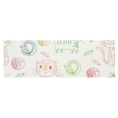 Cats And Food Doodle Seamless Pattern Banner And Sign 6  X 2 