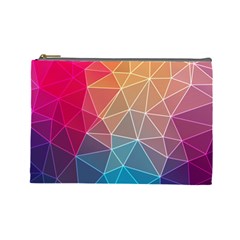 Multicolored Geometric Origami Idea Pattern Cosmetic Bag (large) by Bakwanart