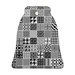 Black And White Geometric Patterns Bell Ornament (two Sides) by Bakwanart