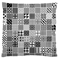 Black And White Geometric Patterns Standard Premium Plush Fleece Cushion Case (two Sides) by Bakwanart