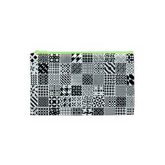 Black And White Geometric Patterns Cosmetic Bag (xs) by Bakwanart