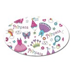 Princess Element Background Material Oval Magnet Front