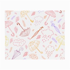 Weather Umbrella Rain Cloud Seamless Doodle Pattern Small Glasses Cloth by Bakwanart