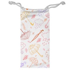 Weather Umbrella Rain Cloud Seamless Doodle Pattern Jewelry Bag by Bakwanart