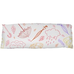 Weather Umbrella Rain Cloud Seamless Doodle Pattern Body Pillow Case (dakimakura) by Bakwanart