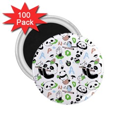 Giant Panda Bear Pattern 2 25  Magnets (100 Pack)  by Bakwanart