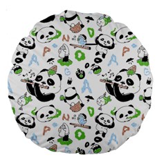 Giant Panda Bear Pattern Large 18  Premium Round Cushions by Bakwanart