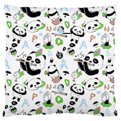 Giant Panda Bear Pattern Standard Premium Plush Fleece Cushion Case (one Side) by Bakwanart