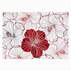 Red Hibiscus Flowers Art Large Glasses Cloth (2 Sides) by Bakwanart