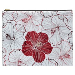 Red Hibiscus Flowers Art Cosmetic Bag (xxxl) by Bakwanart