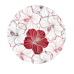 Red Hibiscus Flowers Art Mini Round Pill Box (pack Of 5) by Bakwanart