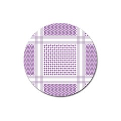 Square Purple Pattern Bead Purple Keffiyeh Purple Geometric Headdress Angle Violet Rectangle Magnet 3  (round)