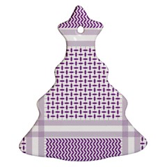 Square Purple Pattern Bead Purple Keffiyeh Purple Geometric Headdress Angle Violet Rectangle Christmas Tree Ornament (two Sides) by Bakwanart