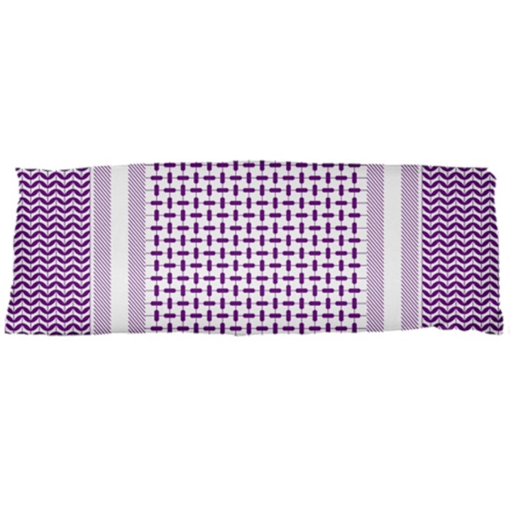 Square Purple Pattern Bead Purple Keffiyeh Purple Geometric Headdress Angle Violet Rectangle Body Pillow Case Dakimakura (Two Sides)