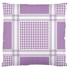 Square Purple Pattern Bead Purple Keffiyeh Purple Geometric Headdress Angle Violet Rectangle Standard Premium Plush Fleece Cushion Case (two Sides) by Bakwanart