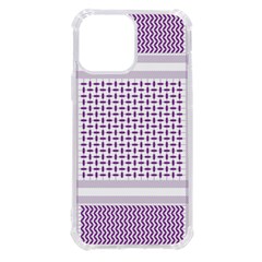 Square Purple Pattern Bead Purple Keffiyeh Purple Geometric Headdress Angle Violet Rectangle Iphone 13 Pro Max Tpu Uv Print Case by Bakwanart