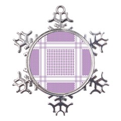 Square Purple Pattern Bead Purple Keffiyeh Purple Geometric Headdress Angle Violet Rectangle Metal Large Snowflake Ornament by Bakwanart