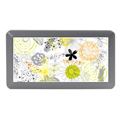 Doodle Flowers Hand Drawing Pattern Memory Card Reader (mini) by Bakwanart