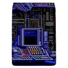 Blue Computer Monitor With Chair Game Digital Wallpaper, Digital Art Removable Flap Cover (s) by Bakwanart