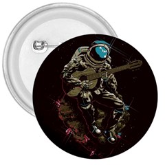 Astronaut Playing Guitar Parody 3  Buttons by Bakwanart