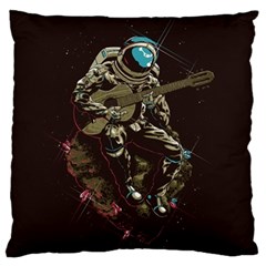 Astronaut Playing Guitar Parody Standard Premium Plush Fleece Cushion Case (two Sides) by Bakwanart