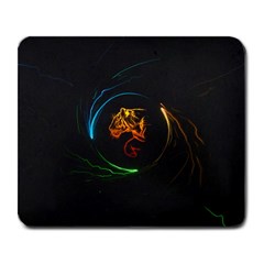 Orange Tiger Illustration Artwork Digital Art Large Mousepad by Bakwanart