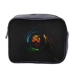 Orange Tiger Illustration Artwork Digital Art Mini Toiletries Bag (two Sides)