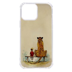 Tiger Sitting Beside Boy Painting Parody Cartoon Iphone 13 Pro Max Tpu Uv Print Case by Bakwanart