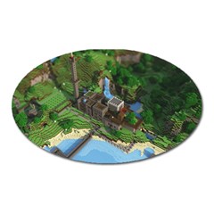 Green Village Miniature Technology Oval Magnet by Bakwanart