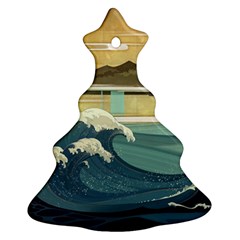 Sea Asia, Waves Japanese Art The Great Wave Off Kanagawa Christmas Tree Ornament (two Sides) by Bakwanart