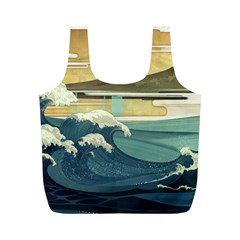 Sea Asia, Waves Japanese Art The Great Wave Off Kanagawa Full Print Recycle Bag (m)