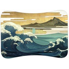 Sea Asia, Waves Japanese Art The Great Wave Off Kanagawa Velour Seat Head Rest Cushion