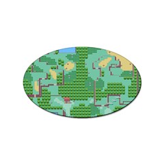 Green Retro Games Pattern Sticker (oval)