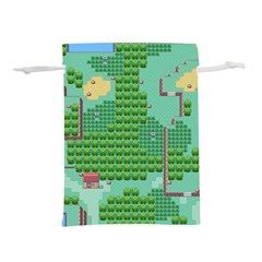 Green Retro Games Pattern Lightweight Drawstring Pouch (l)