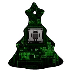 Technology Computer Chip Electronics Industry Circuit Board Christmas Tree Ornament (two Sides) by Bakwanart