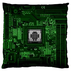 Technology Computer Chip Electronics Industry Circuit Board Standard Premium Plush Fleece Cushion Case (two Sides) by Bakwanart