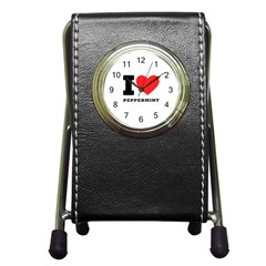 I Love Peppermint Pen Holder Desk Clock