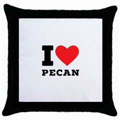 I love pecan Throw Pillow Case (Black)