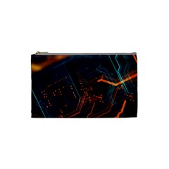 Abstract Colorful Circuit Cosmetic Bag (small) by Bakwanart