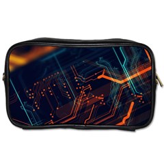 Abstract Colorful Circuit Toiletries Bag (two Sides)