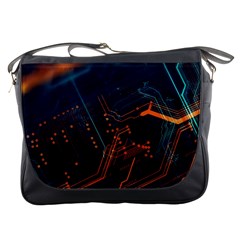 Abstract Colorful Circuit Messenger Bag by Bakwanart