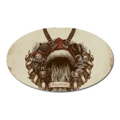 Christmas Dark Demon Evil Horror Krampus Oval Magnet by Bakwanart