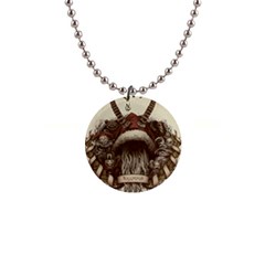 Christmas Dark Demon Evil Horror Krampus 1  Button Necklace by Bakwanart