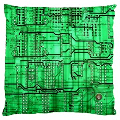 Green Circuit Board Computer Standard Premium Plush Fleece Cushion Case (two Sides) by Bakwanart