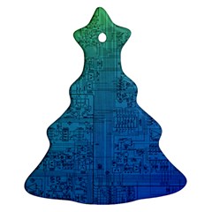 Blue And Green Circuit Board Wallpaper Circuit Board Sketch Ornament (christmas Tree)  by Bakwanart