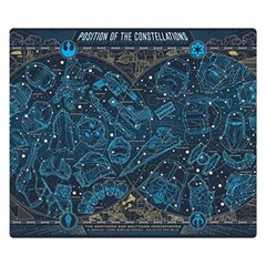 Position Of The Constellations Illustration Star Blue Two Sides Premium Plush Fleece Blanket (small) by Bakwanart