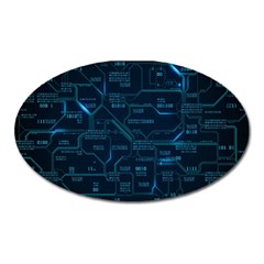 Technology Computer Circuit Boards Electricity Cpu Binary Oval Magnet by Bakwanart